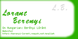 lorant berenyi business card