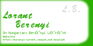 lorant berenyi business card